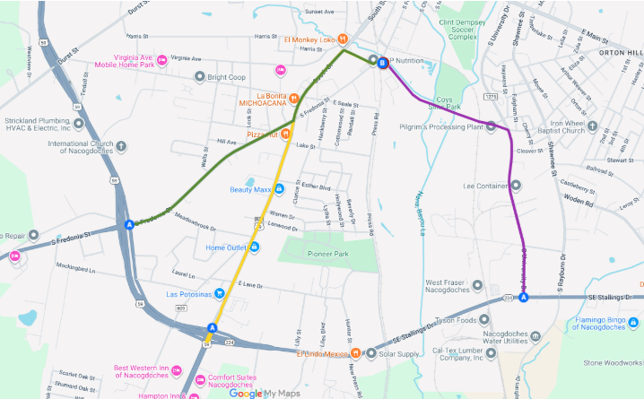 recommended truck route map image